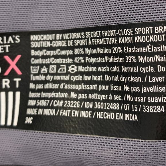 NWOT Victoria’s‎ Secret Knockout Sport Bra, 34C - Picture 2 of 11